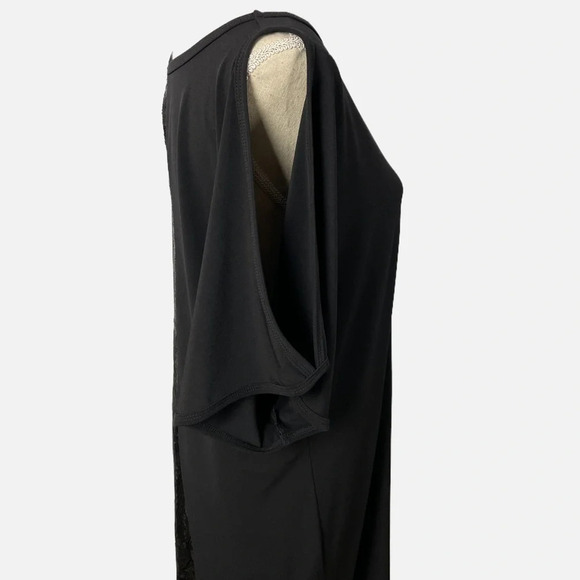 Lundstrom Midi Dress Sequins Cold Shoulder Black Keyhole Size Medium Party - Picture 3 of 9